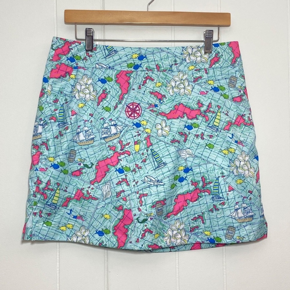 Vineyard Vines Virgin Islands print skirt with built in shorts, size 8, EUC